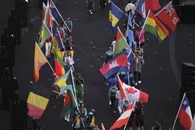 Hundreds of Canadian Olympians have filed into Stade de France to take part in the final