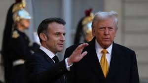 Trump receives a Paris welcome full of presidential pomp from France’s Macron