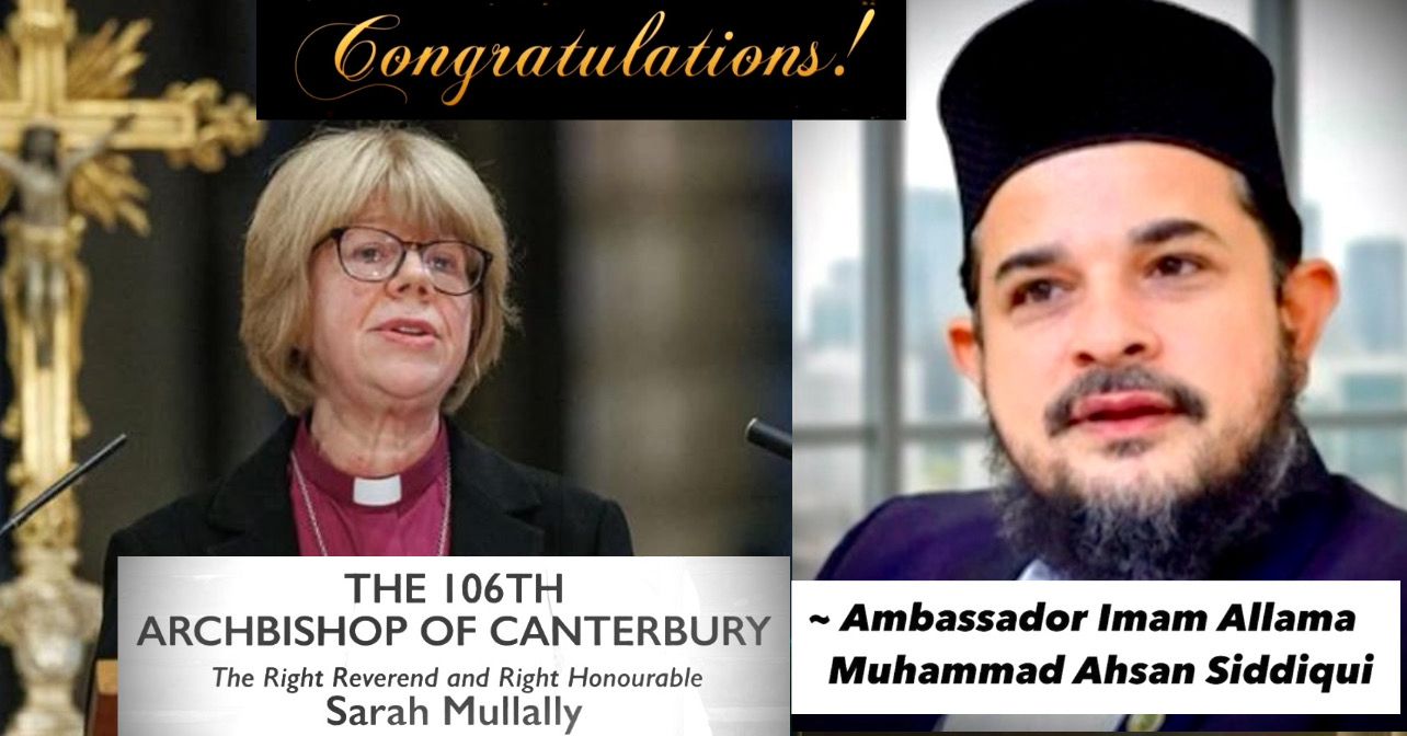Ambassador Allama Ahsan Siddiqui offer Congratulates to New Archbishop of Canterbury.